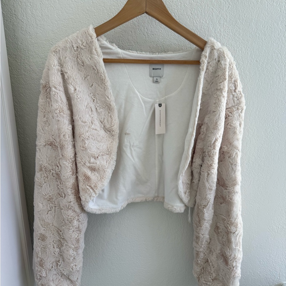 Anthropologie Maeve Faux Fur Shrug - Picture 3 of 5